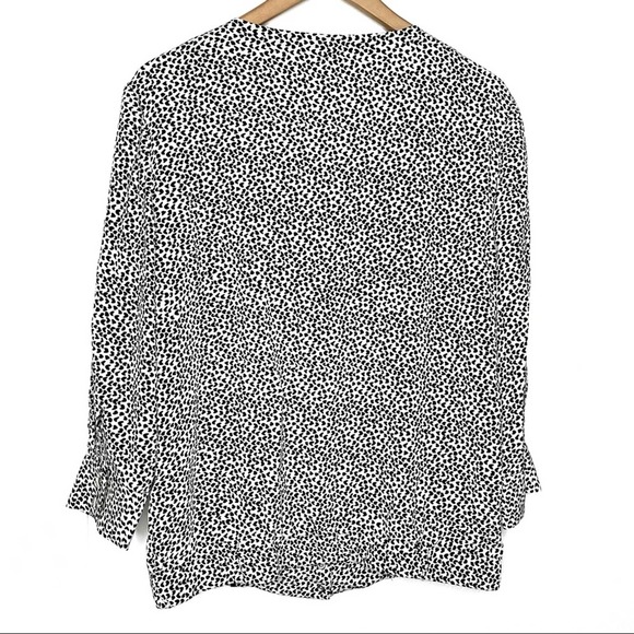 L'agence Button Down Blazer Jacket Blouse Hearts Print Long Sleeves Top Size S - Picture 9 of 10